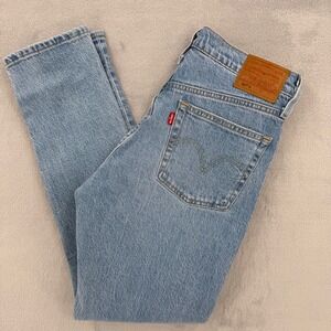 Levis 501 Skinny Jeans Light Wash Blue High Rise Button Fly Women's Sz W27 L28